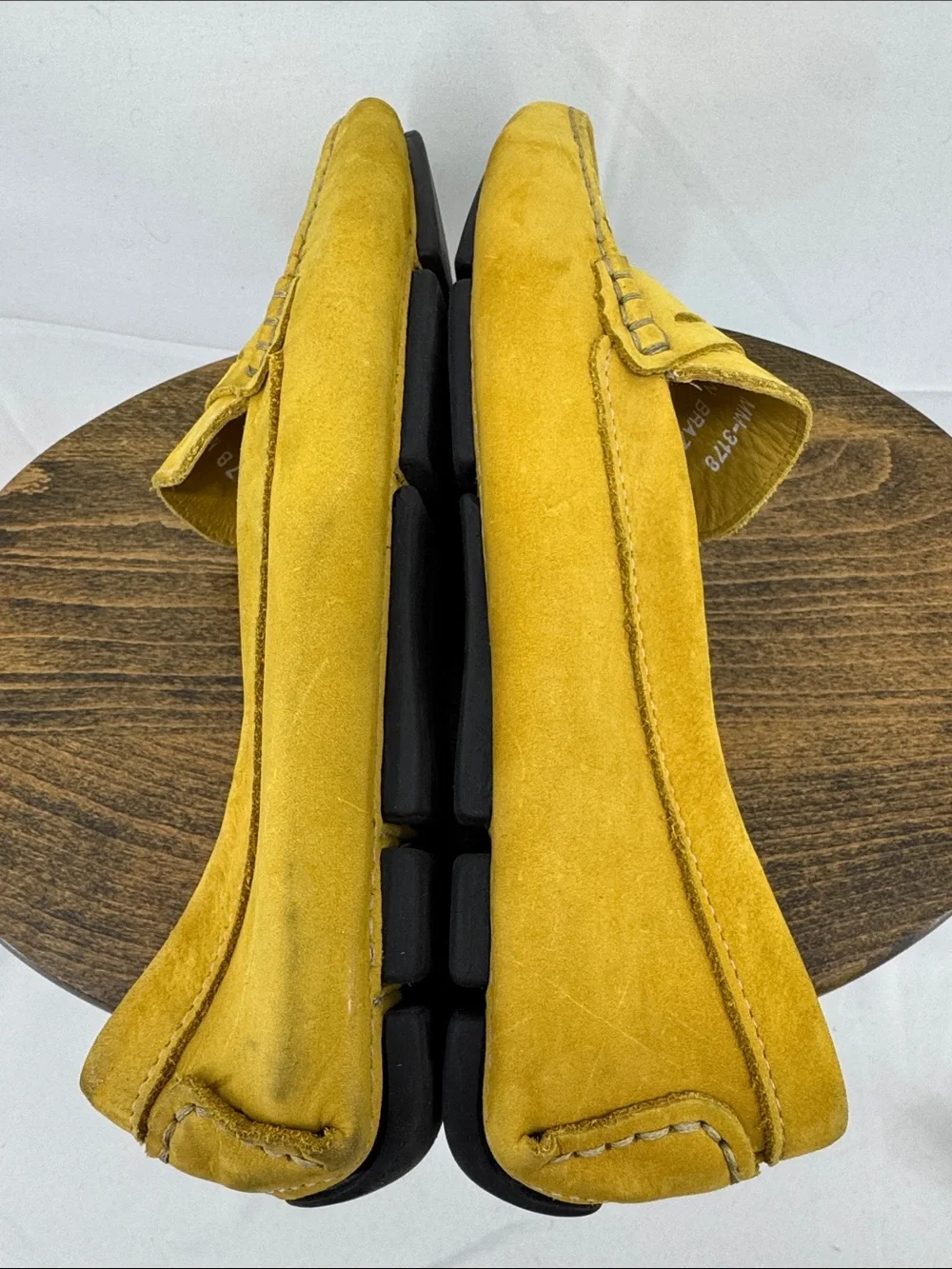Massimo Matteo Firenze Womens Yellow Leather Driving Mocs Penny Loafers, 7